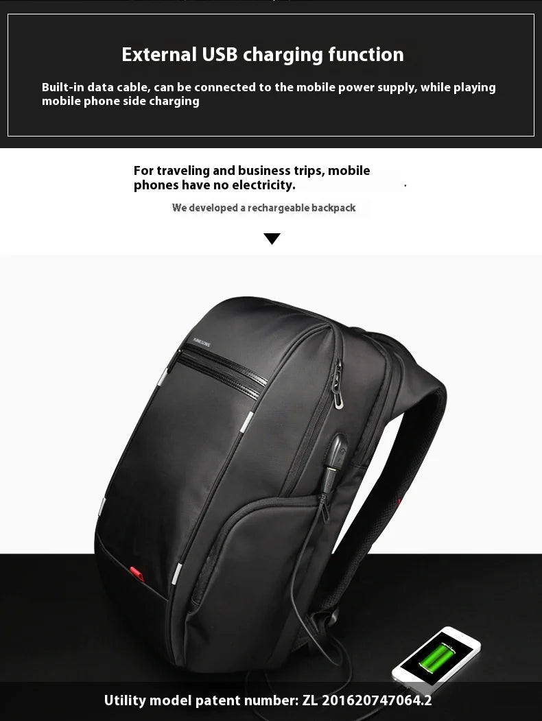 Kingsons Waterproof Backpack with USB Charging, Anti-theft Laptop Bag for Men and Women