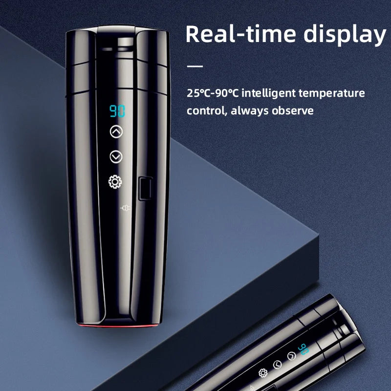 2V/24V Smart Car Heating Mug with LCD Display